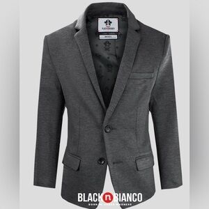 Black N Bianco Boys' Twill Dark Grey Charcoal Blazer, NWT! Size 16